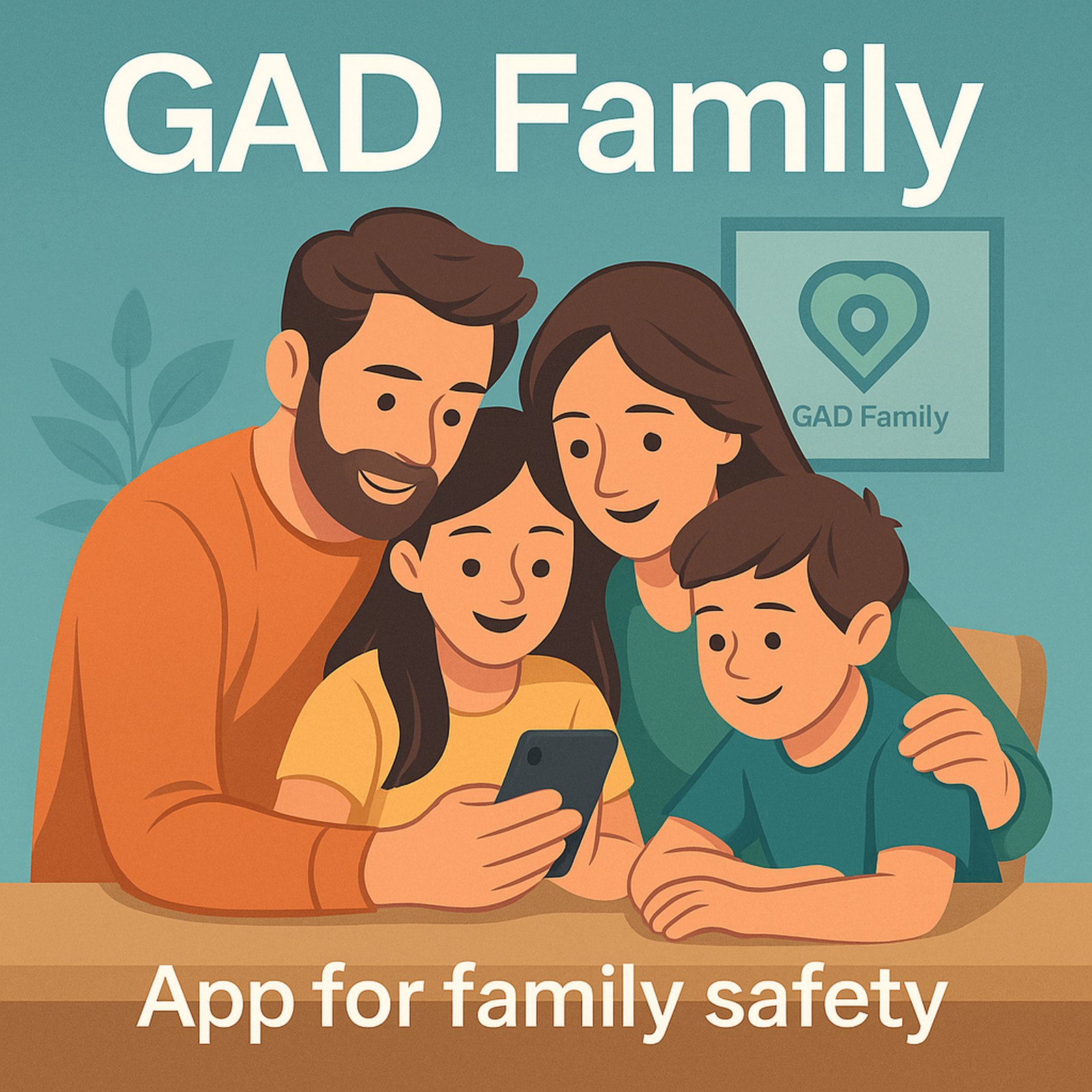 Family using the GAD Family app